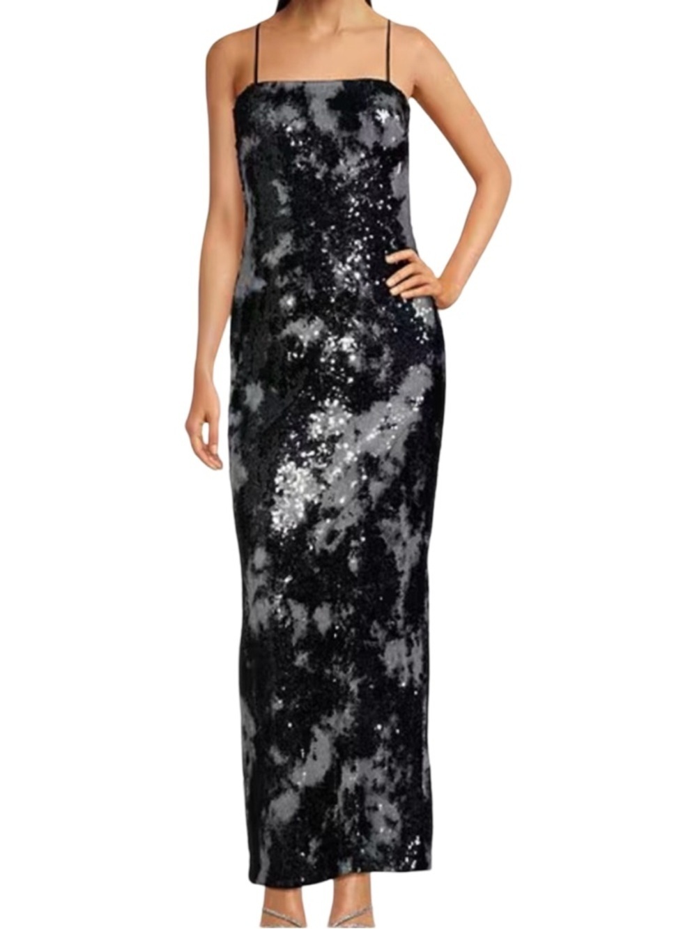 Muse By Marchesa NWT Geranium Sequin Sheath Gown Midnight Blue Size 6